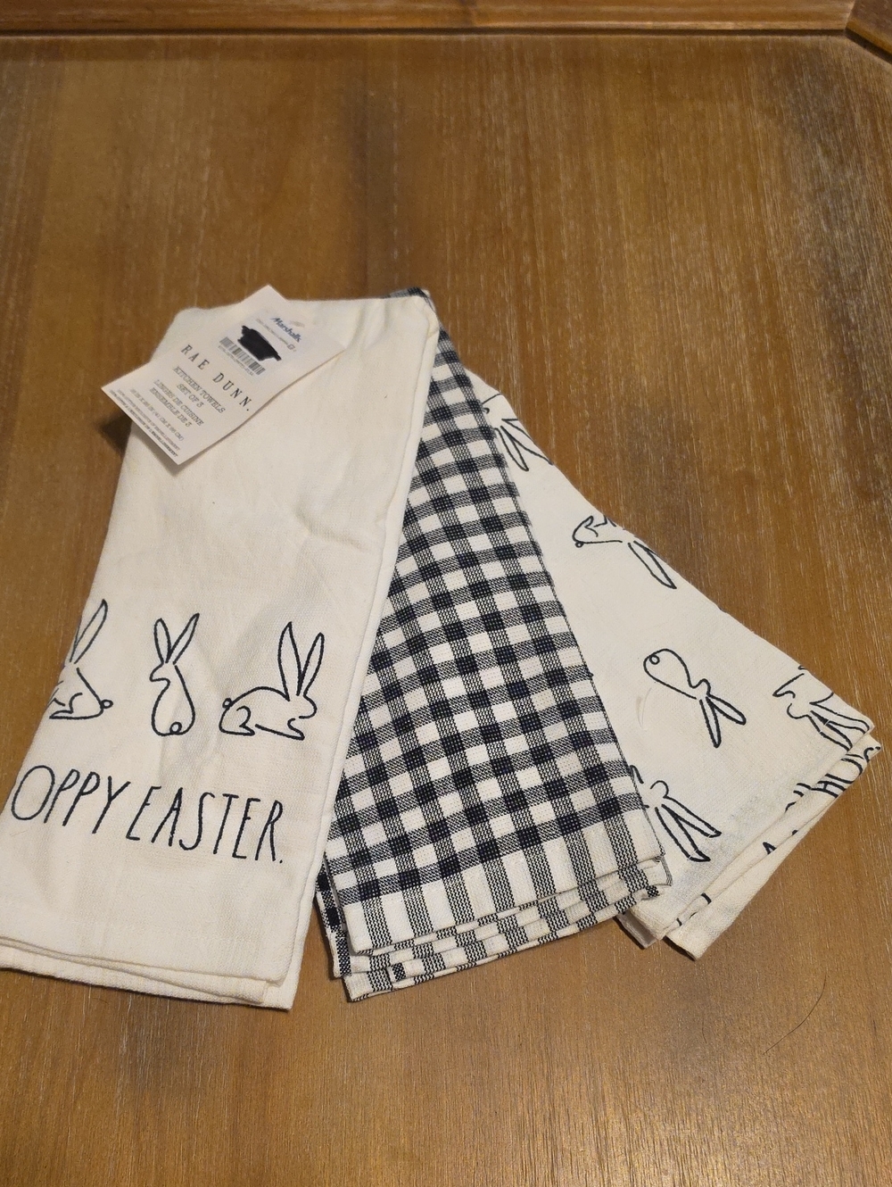Rae Dunn Hoppy Easter Set Of 3 Kitchen Towels